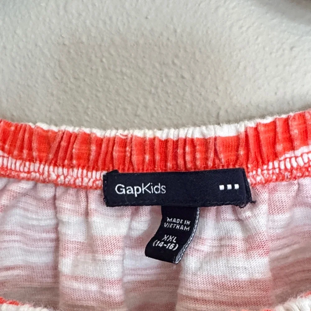 GAP Kids Dress in Orange and White with Royal Blue Bow size XXL